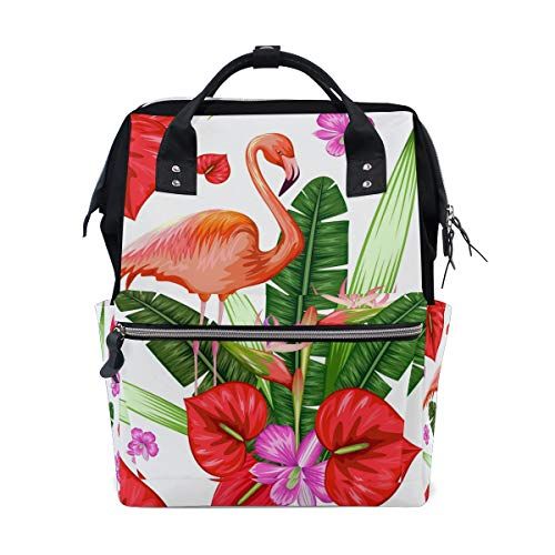 MONTOJ Zomer Flamingo Canvas Rugzak Reizen Campus Rugzak - 7422591848145