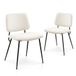 Colamy Moderne gestoffeerde eetkamerstoelen, set van 2, stoffen eetkamerstoelen, accent-dinerstoel, stijlvolle keukenstoelen met solide metalen poten en gebogen rug, crème