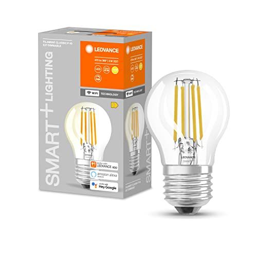 Ledvance Slimme LED-lamp met Wifi, E27, Dimbaar, Warm wit, Teardrop, 4-pak