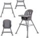 COIL Baby stoel 4-in-1, eetstoel, verstelbaar, afneembaar tafelblad, antislip, geschikt voor 6 tot 36 maanden, 5-punts veiligheidsgordel, kinderstoel, babystoel, belastbaar tot 15 kg/30 kg, grijs