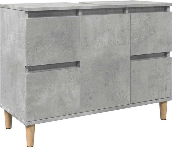 vidaXL Wastafelkast 80x33x60 cm bewerkt hout betongrijs