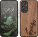 kwmobile Samsung Galaxy A54 5G Hoesje - Hout - Donkerbruin Vintage Anker
