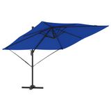vidaXL Roma Parasol Blauw 286 x 284 x 265 cm Aluminium en Polyester