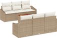 vidaXL Tuinbank Set met Kussen 7 Stuks Beige Polywood