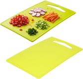 PLASTICFORTE Planche à découper de cuisine - 2x - vert citron - 36 x 24 cm - plastique