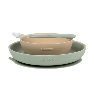 Nattou Nattou Eetset 3 stuks sand /Groen