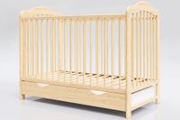 Lettino Alek Babybedje met lade en bijtringen, 120x60 cm, grenen