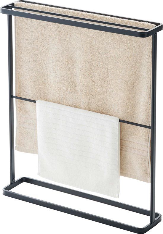 Yamazaki Tower Handdoekenrek Badkamer - Zwart - 5 Handdoeken - Staal
