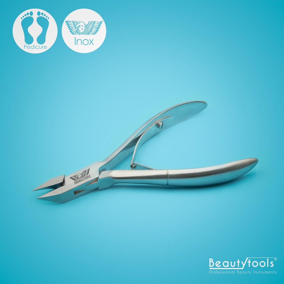 Beautytools.be INOX Nagelknipper/Nageltang Met Spitse Bek - Hoektang (Voor Ingegroeide Teennagels) - 14 mm Rechte Bek (NN-0164)