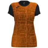 Joma Sportshirt Dames Elite VIII Korte Mouw Polyester Oranje/Zwart Maat 86