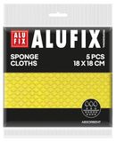 ALUFIX Economy sponsdoekjes/ 18x18 cm/absorberend/ 5 stuks per verpakking/geel