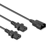 Allteq 2-C13-C14-215-B electriciteitssnoer Zwart 1,5 m C14 stekker