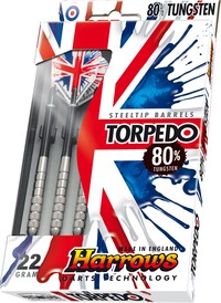 Harrows Torpedo 80% Tungsten Steeltip dartpijlenset