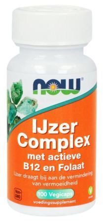 NOW Ijzer complex met actieve B12 en folaat 100 vegicaps