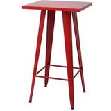 Mendler Hoge tafel HWC-A73, bistrotafel bartafel, metaal industrieel ontwerp 105x60x60cm ~ rood