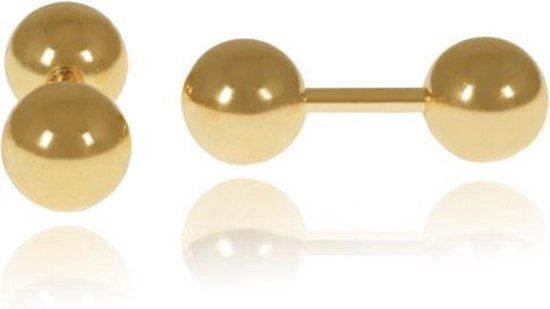 LGT JWLS LGT Jewels Stud oorbellen Dubbel Bol 4mm Goudkleurig