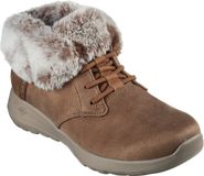 Skechers on the go joy cozy charm slip-in taupe dames enkellaarsjes