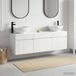 Maison Exclusive Ensemble de meubles de salle de bain "Exclusive" - 3 pièces, blanc brillant, dimensions : 157 x 44,5 x 80 cm