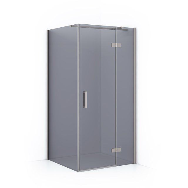 Maxaro Douchecabine Diamond 100x90cm 8mm Rookglas Veiligheidsglas Geborsteld RVS