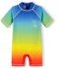 Minoti UV shirt kind zwempak jongens - met rits en ombré print - Kobaltblauw - Korte mouw - 122