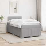 vidaXL Boxspringbed met matras Lichtgrijs 120 x 190 cm Stof