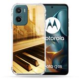 Cokitec Versterkte hoes voor Motorola G05 / E15 Retro Piano Muziek