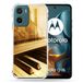 Cokitec Versterkte hoes voor Motorola G05 / E15 Retro Piano Muziek