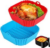 Bol Airfryer voeringen - Airfryer accessoires - 2 stuks - Rood + Blauw - 20 cm