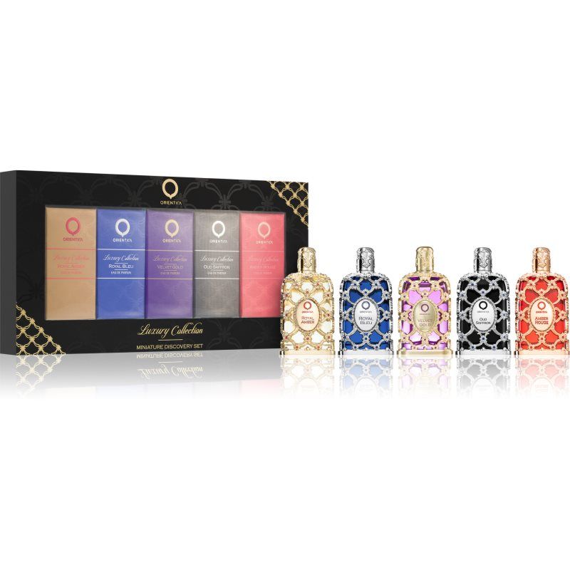 Orientica Luxury Collection 5 Piece Eau de Parfum Miniature Discovery Set for Unisex 5x7.5ml 0.25 Fl Oz