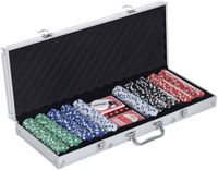 HOMCOM Set de jetons de poker en aluminium