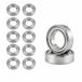 ShopVlot 12 pièces roulements à billes MR128ZZ, 8 mm x 12 mm x 3,5 mm, roulements à billes à gorge profonde doublement blindés, mini roulements à billes