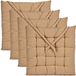 Giftdecor Decorama Stoelkussen - 4x - binnen/buiten - beige - 40 x 40 x 5 cm - polyester