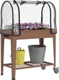 Outsunny Verhoogde plantenbak - Metaal - 80x40x120cm - Bruin