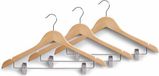 Zeller Cintres en bois avec pinces 3 pièces