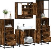 Maison Exclusive - Ensemble de meubles de salle de bain 4 pièces en bois composite chêne fumé