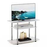Furinno No Tools 3-Tier Entertainment Center Stand voor TV tot 32 Inch, Hout, Americano, Roestvrijstalen buizen