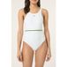 FILA Azzano Maillot de bain à rayures dos nageur élastique Blanc Brillant
