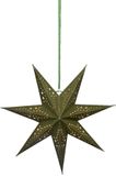 Lumineo étoile en papier LED vert Ø 38 x 18,5cm, blanc chaud