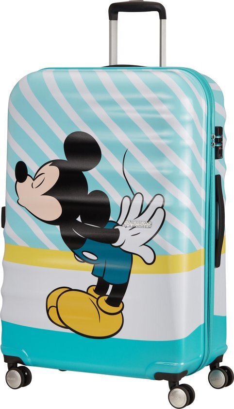 American Tourister American Tourister Wavebreaker Disney Spinner 77 mickey blue kiss Harde Koffer Blauw