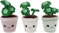 Take Me Home Pluche knuffel plant klavertje-4 19cm multi kleuren speelgoed