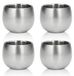 Tasses à expresso à double paroi - 150 ml - Set de 4 - Acier inoxydable - Isolation thermique - Fond antidérapant - Tasses à café
