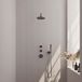 Brauer Gunmetal Edition Thermostatische Regendoucheset Inbouw - Hoofddouche 20 cm - Gebogen Wandarm - Handdouche Staaf - Doucheslang - Wandaansluitbocht - Gunmetal