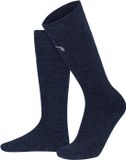 normani 2 zakelijke kniekousen van merinowol marineblauw gemeleerd unisex 35-38