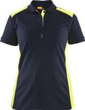 Blåkläder Dames poloshirt piqué 3390-1050 - Donker marineblauw/High Vis Geel - M