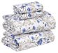Drap-housse, California King, 4 pièces, 100% coton, percale, imprimé floral