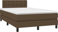 vidaXL Boxspring met Matras Stof Donkerbruin 120x190 cm