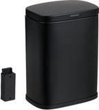 Relaxdays Badkamer Prullenbak - Hangend - 3L - Softclose - Zwart