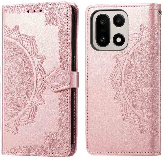 imoshion Hoesje - Geschikt voor OnePlus 15 - Mandala Bookcase - Rosé Goud