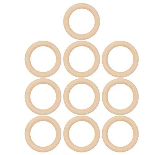Cryfokt Houten bijtring, houten ringen, milieuvriendelijk hout voor thuis(Hout kleur, 65mm)