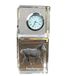 Art-Dog Perszeron - Cheval avec une robe blanche, une crinière et une queue noires. horloge en cristal avec cheval